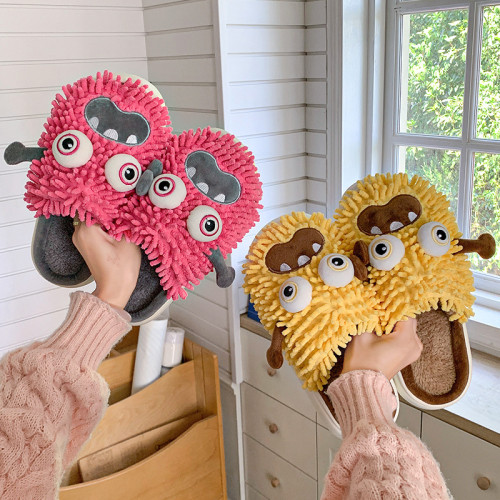 秋冬新款卡通小怪獸毛絨棉拖鞋厚底軟萌居家室內防滑保暖拖鞋女 秋冬新款卡通小怪獸毛絨棉拖鞋厚底軟萌居家室內防滑保暖拖鞋女