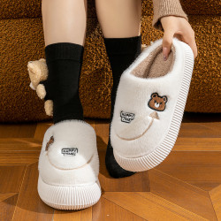 2025新款棉拖鞋男女情侶厚底加絨保暖時尚卡通防滑室內居家棉拖鞋