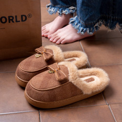 2025新款棉拖鞋女冬季室內家居家用保暖防滑厚底時尚毛毛拖鞋冬天