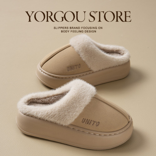 踩屎感棉拖鞋女款秋冬季2025新款加絨加厚保暖防滑厚底拖鞋女外穿 踩屎感棉拖鞋女款秋冬季2025新款加絨加厚保暖防滑厚底拖鞋女外穿