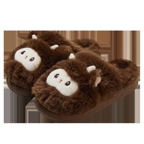 卡通可愛小羊粉色棉拖鞋冬季毛絨保暖防滑女鞋居家厚底踩屎感棉鞋 卡通可愛小羊粉色棉拖鞋冬季毛絨保暖防滑女鞋居家厚底踩屎感棉鞋