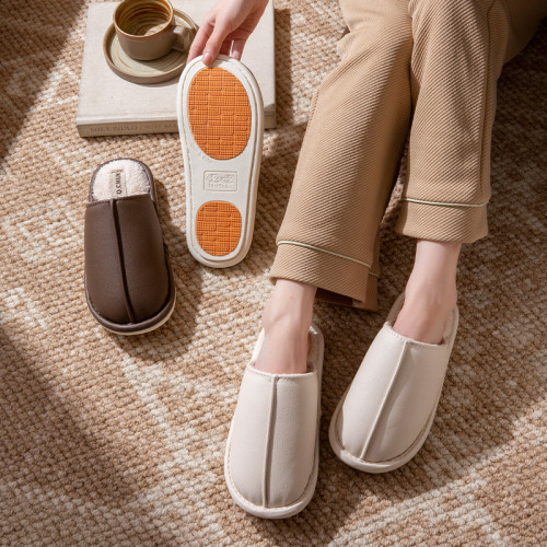 46-48特大碼男士棉拖鞋秋冬季新款家居防滑保暖PU皮面防水拖鞋女 46-48特大碼男士棉拖鞋秋冬季新款家居防滑保暖PU皮面防水拖鞋女