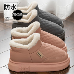 防水包跟棉拖鞋女款秋冬季2025新款加絨加厚保暖外穿棉鞋女雪地靴