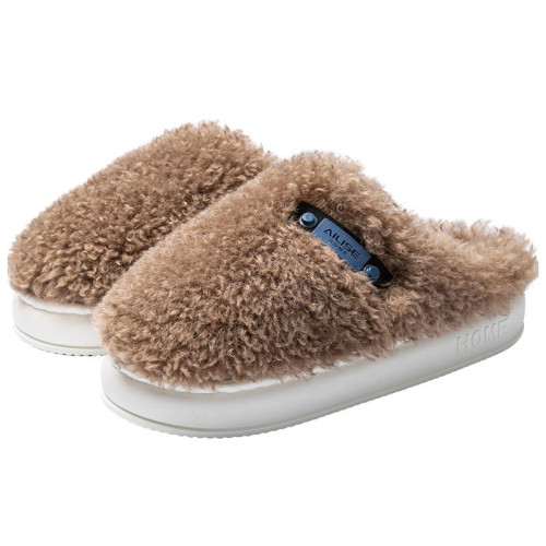 EVA防滑棉拖鞋老人專用2025新款秋冬季保暖厚底毛絨棉拖防臭男款