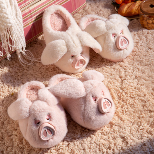 棉拖鞋女款冬季外穿可愛粉色豬豬ins少女心厚底居家毛絨保暖防滑