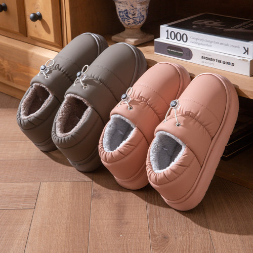PU防水棉拖鞋女冬季2025新款室內家居防滑包跟毛絨保暖棉鞋男外穿 PU防水棉拖鞋女冬季2025新款室內家居防滑包跟毛絨保暖棉鞋男外穿