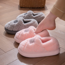 包跟棉拖鞋女冬季2025新款月子鞋孕婦防滑家用厚底毛絨保暖棉鞋男