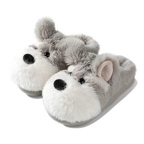 新款卡通雪納瑞小狗棉拖鞋女冬季室內居家用保暖情侶毛毛拖鞋男 新款卡通雪納瑞小狗棉拖鞋女冬季室內居家用保暖情侶毛毛拖鞋男