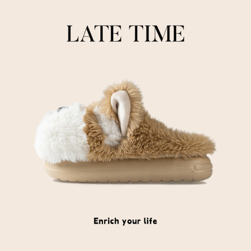 新款卡通雪納瑞小狗棉拖鞋女冬季室內居家用保暖情侶毛毛拖鞋男 新款卡通雪納瑞小狗棉拖鞋女冬季室內居家用保暖情侶毛毛拖鞋男