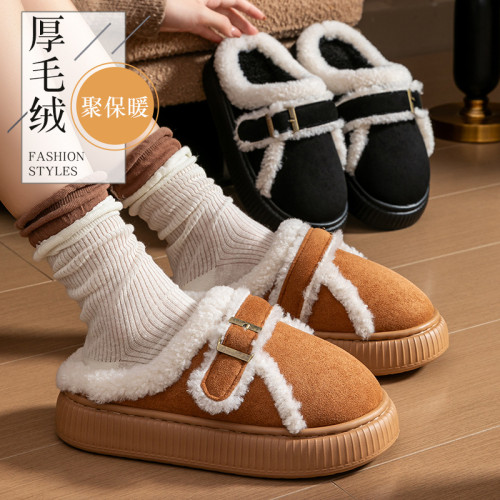 個性踩屎感厚毛絨保暖棉拖鞋女秋冬時尚搭釦居家防滑可外穿棉鞋 個性踩屎感厚毛絨保暖棉拖鞋女秋冬時尚搭釦居家防滑可外穿棉鞋