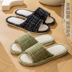 新款家居棉拖亞麻拖鞋女夏室內腳感舒適清爽透氣不易塌陷防滑涼拖