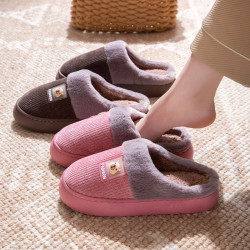 2025新款棉拖鞋女士居家用防滑厚底加絨保暖踩屎感毛毛拖鞋男冬季