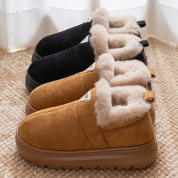 棉拖鞋女冬季包跟外穿加絨厚底2025新款室內家居家防滑保暖棉鞋男