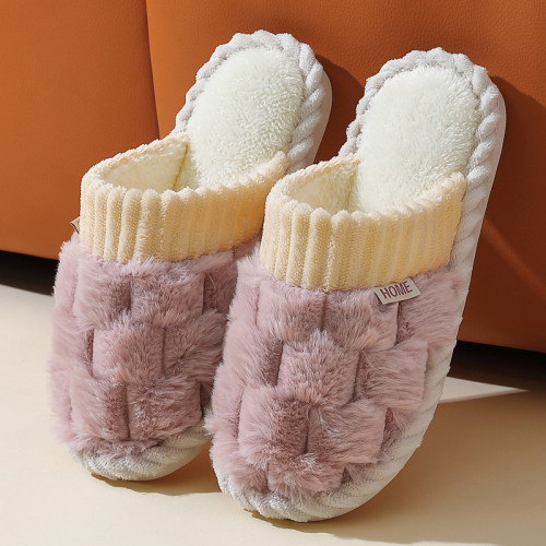 毛絨格棉拖鞋女男秋冬季新款室內情侶居家防滑保暖棉拖簡約風 毛絨格棉拖鞋女男秋冬季新款室內情侶居家防滑保暖棉拖簡約風