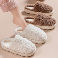 毛毛拖鞋男女秋冬季2023新款加絨保暖情侶居家室內加厚防滑月子鞋