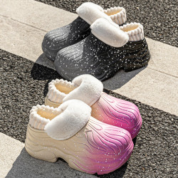 EVA 星空漸變可外穿棉拖鞋女秋冬防滑保暖厚底加絨居家外穿棉鞋