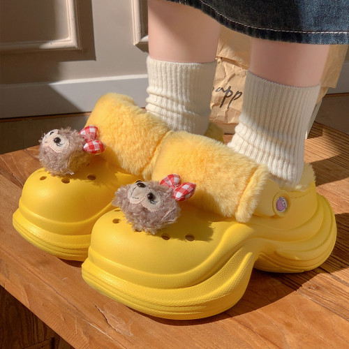 女秋冬EVA防寒保暖棉拖鞋厚底可愛毛絨洞洞鞋居家外穿兩穿拖 女秋冬EVA防寒保暖棉拖鞋厚底可愛毛絨洞洞鞋居家外穿兩穿拖