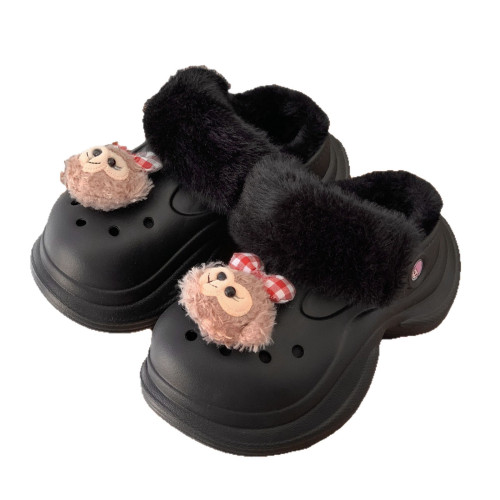 女秋冬EVA防寒保暖棉拖鞋厚底可愛毛絨洞洞鞋居家外穿兩穿拖 女秋冬EVA防寒保暖棉拖鞋厚底可愛毛絨洞洞鞋居家外穿兩穿拖