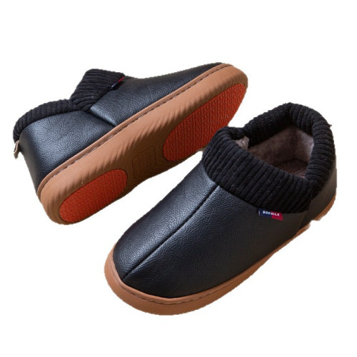 老人防滑棉鞋女冬季加絨保暖居家皮面防水中老年爸媽棉拖鞋包跟男 老人防滑棉鞋女冬季加絨保暖居家皮面防水中老年爸媽棉拖鞋包跟男