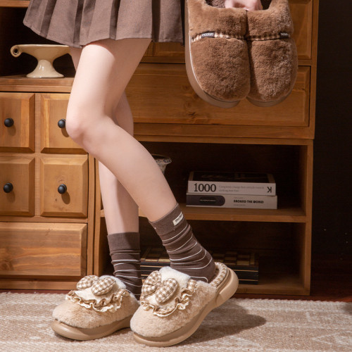 可愛蝴蝶結棉拖鞋女秋冬季2025新款室內家居保暖加絨厚底毛毛拖鞋 可愛蝴蝶結棉拖鞋女秋冬季2025新款室內家居保暖加絨厚底毛毛拖鞋