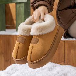 2025包眼新款棉拖鞋男女時尚情侶厚底加絨保暖秋冬季地板棉鞋