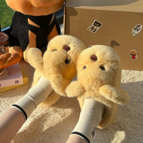 可愛小狗棉拖鞋女款冬天毛毛絨室內情侶家居防滑保暖厚底棉拖男士 可愛小狗棉拖鞋女款冬天毛毛絨室內情侶家居防滑保暖厚底棉拖男士