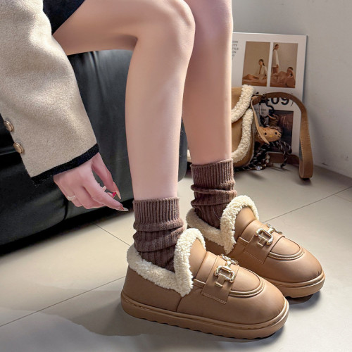 包跟棉拖鞋女款冬季一腳蹬平底豆豆鞋月子加絨保暖棉鞋孕婦樂福鞋 包跟棉拖鞋女款冬季一腳蹬平底豆豆鞋月子加絨保暖棉鞋孕婦樂福鞋