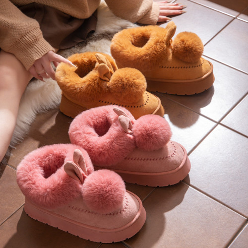 包跟棉拖鞋女冬季外穿可愛毛球室內家居加厚毛絨保暖防滑高幫棉鞋 包跟棉拖鞋女冬季外穿可愛毛球室內家居加厚毛絨保暖防滑高幫棉鞋