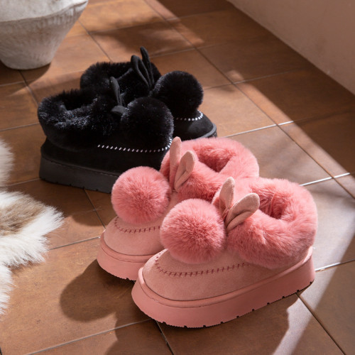 包跟棉拖鞋女冬季外穿可愛毛球室內家居加厚毛絨保暖防滑高幫棉鞋 包跟棉拖鞋女冬季外穿可愛毛球室內家居加厚毛絨保暖防滑高幫棉鞋