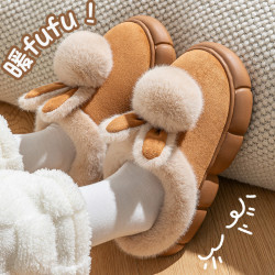 月子棉拖鞋女款2025新款秋冬季室內家居厚底防滑保暖包跟棉拖女士