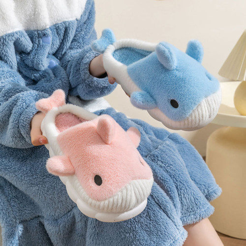 可愛鯨魚兒童棉拖鞋女童冬季室內加絨保暖厚底防滑親子毛毛拖鞋男 可愛鯨魚兒童棉拖鞋女童冬季室內加絨保暖厚底防滑親子毛毛拖鞋男