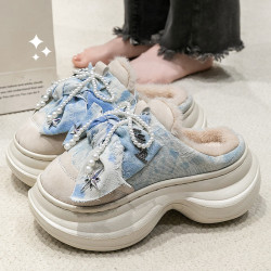 踩屎感棉拖鞋女款2025新款秋冬季室內家居保暖防滑厚底毛絨棉拖女