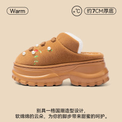 增高棉拖鞋女款秋冬季2025新款室內家居外穿保暖防滑踩屎感棉拖女