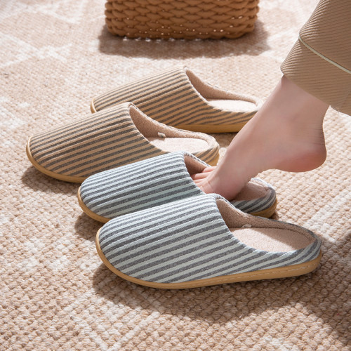 日式靜音布藝拖鞋男室內家居防滑四季家用防臭軟底棉拖鞋女秋冬季 日式靜音布藝拖鞋男室內家居防滑四季家用防臭軟底棉拖鞋女秋冬季