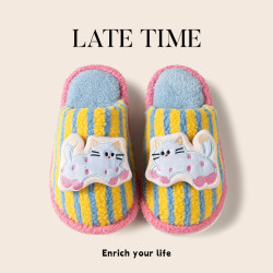 多巴胺可愛小貓棉拖鞋女秋冬2025新款室內家居少女心情侶毛拖鞋男