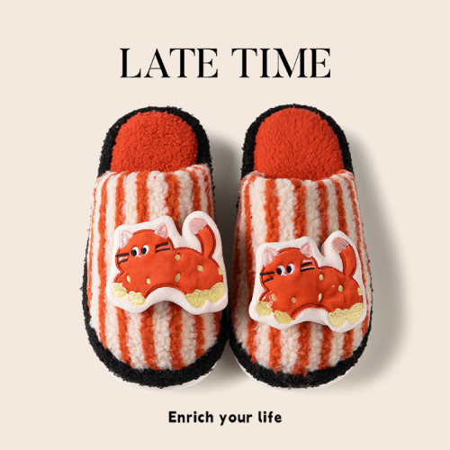 多巴胺可愛小貓棉拖鞋女秋冬2025新款室內家居少女心情侶毛拖鞋男 多巴胺可愛小貓棉拖鞋女秋冬2025新款室內家居少女心情侶毛拖鞋男