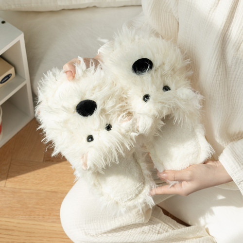 可愛潦草狗毛毛棉拖鞋女冬2025新款室內家居防滑可外穿情侶地板拖 可愛潦草狗毛毛棉拖鞋女冬2025新款室內家居防滑可外穿情侶地板拖