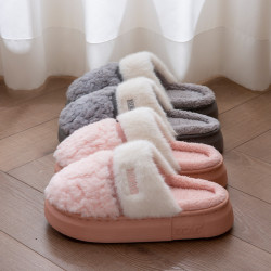 毛毛拖鞋女冬天2025新款室內家居防滑加絨厚底保暖棉拖鞋男士冬季