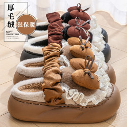 踩屎感棉拖鞋女款2025新款秋冬季室內家居可愛毛毛絨保暖棉拖女士