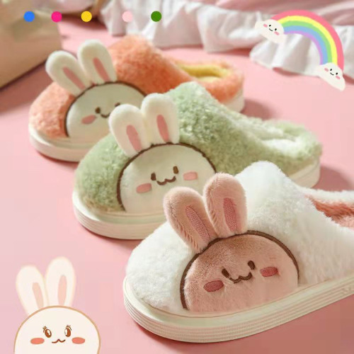 可愛毛毛拖鞋女秋冬季室內居家防滑情侶家用保暖加絨厚底棉拖鞋男