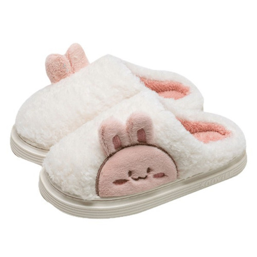 可愛毛毛拖鞋女秋冬季室內居家防滑情侶家用保暖加絨厚底棉拖鞋男