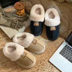 棉拖鞋女款冬季毛毛絨加厚保暖室內防滑時尚厚底ins冬天家居拖鞋