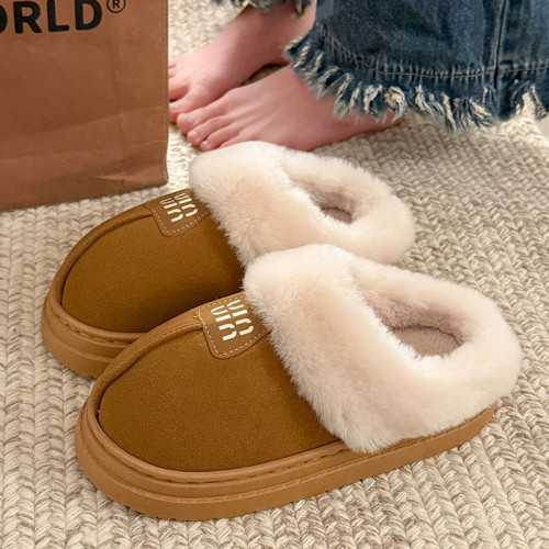 棉拖鞋女款冬季毛毛絨加厚保暖室內防滑時尚厚底ins冬天家居拖鞋