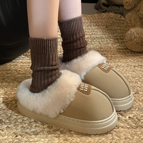 棉拖鞋女款冬季毛毛絨加厚保暖室內防滑時尚厚底ins冬天家居拖鞋