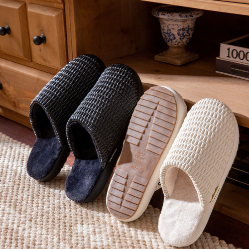 秋冬季保暖棉拖鞋女2025新款室內居家防滑防水毛毛加絨厚底拖鞋男