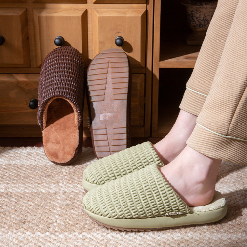 秋冬季保暖棉拖鞋女2025新款室內居家防滑防水毛毛加絨厚底拖鞋男