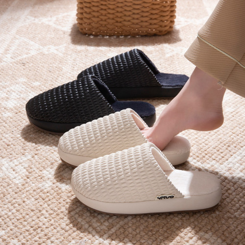 秋冬季保暖棉拖鞋女2025新款室內居家防滑防水毛毛加絨厚底拖鞋男