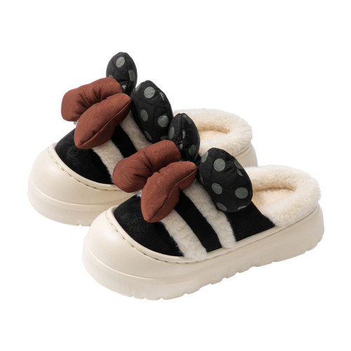 可愛蝴蝶結棉拖鞋女款外穿2025秋冬新款居家防滑加絨厚底毛毛棉鞋 可愛蝴蝶結棉拖鞋女款外穿2025秋冬新款居家防滑加絨厚底毛毛棉鞋
