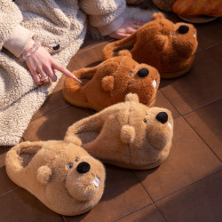 踩屎感棉拖鞋女款秋冬季2025新款家居室內可愛厚底毛絨保暖棉拖男