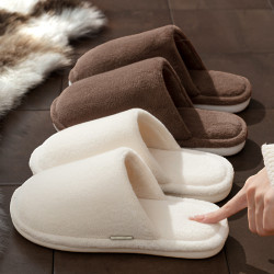 秋冬季日式簡約棉拖鞋男士室內居家禦寒防滑臭腳情侶靜音棉拖女